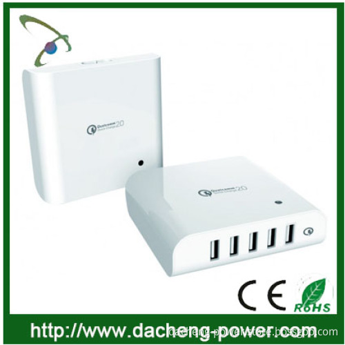 QC2.0 quick charger portable usb charger output 5v/9v/12v with Five-Ports 40W